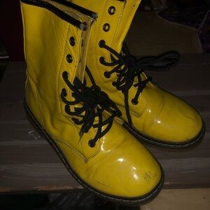 Othr Yellow Combat Boots with Black Laces